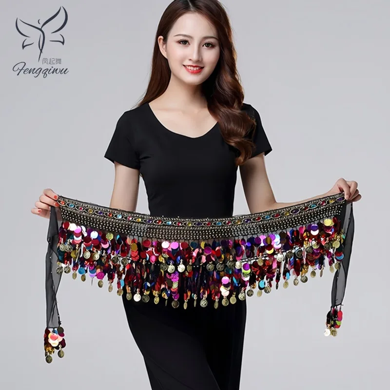 Belly Dance Hip Scarf with Sequins & Coins - Handmade Chiffon Waist Chain, Professional Shimmery Performance Accessories
Belly Dance Hip Scarf with Sequins & Coins - Handmade Chiffon Waist Chain, Professional Shimmery Performance Accessories