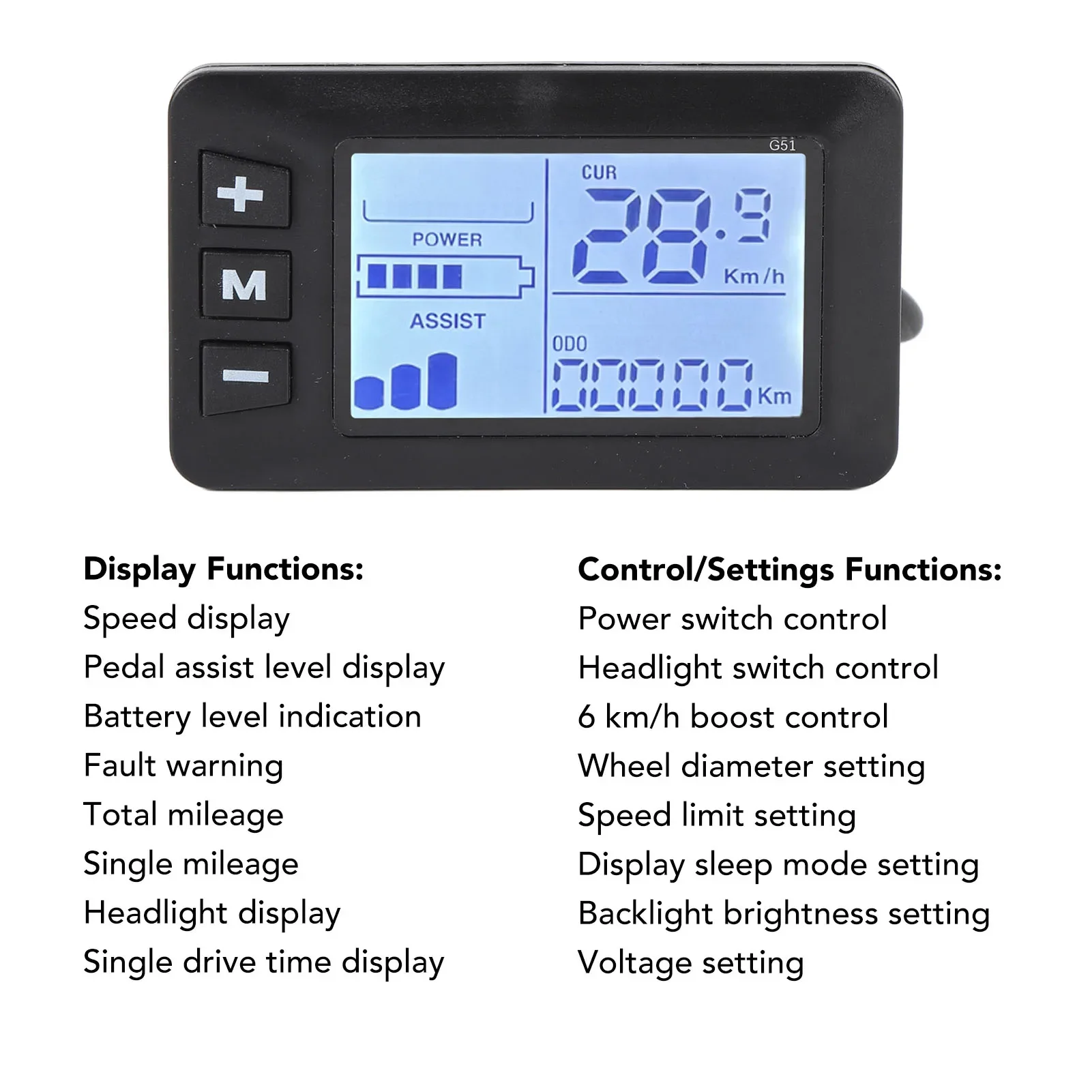 Electric Bike LCD Display Control Panel Bicycle Speedometer Electric Scooter LCD Panel with 5 Pin Connector for Modification
Electric Bike LCD Display Control Panel Bicycle Speedometer Electric Scooter LCD Panel with 5 Pin Connector for Modification