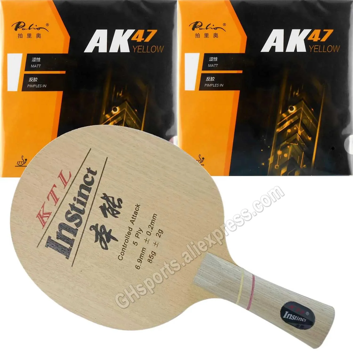 Pro Combo Racket KTL Instinct table tennis blade with 2x Palio AK47 AK-47 AK 47 YELLOW Matt Pips-in PingPong Rubber Instinct
Pro Combo Racket KTL Instinct table tennis blade with 2x Palio AK47 AK-47 AK 47 YELLOW Matt Pips-in PingPong Rubber Instinct