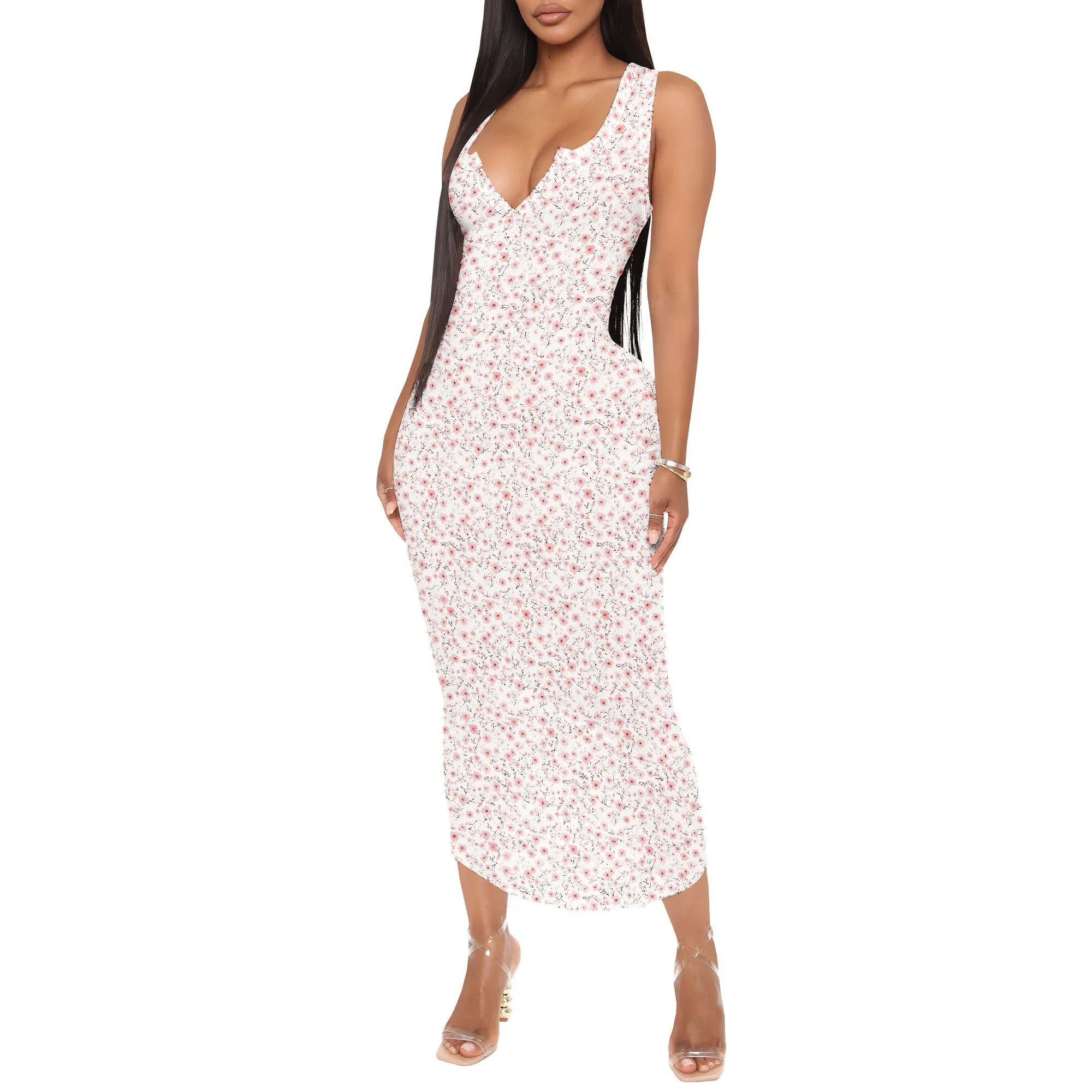 Casual V-neck Dress for Women, Sleeveless Bodycon Fit, Summer Midi Style for Daily Wear
Casual V-neck Dress for Women, Sleeveless Bodycon Fit, Summer Midi Style for Daily Wear