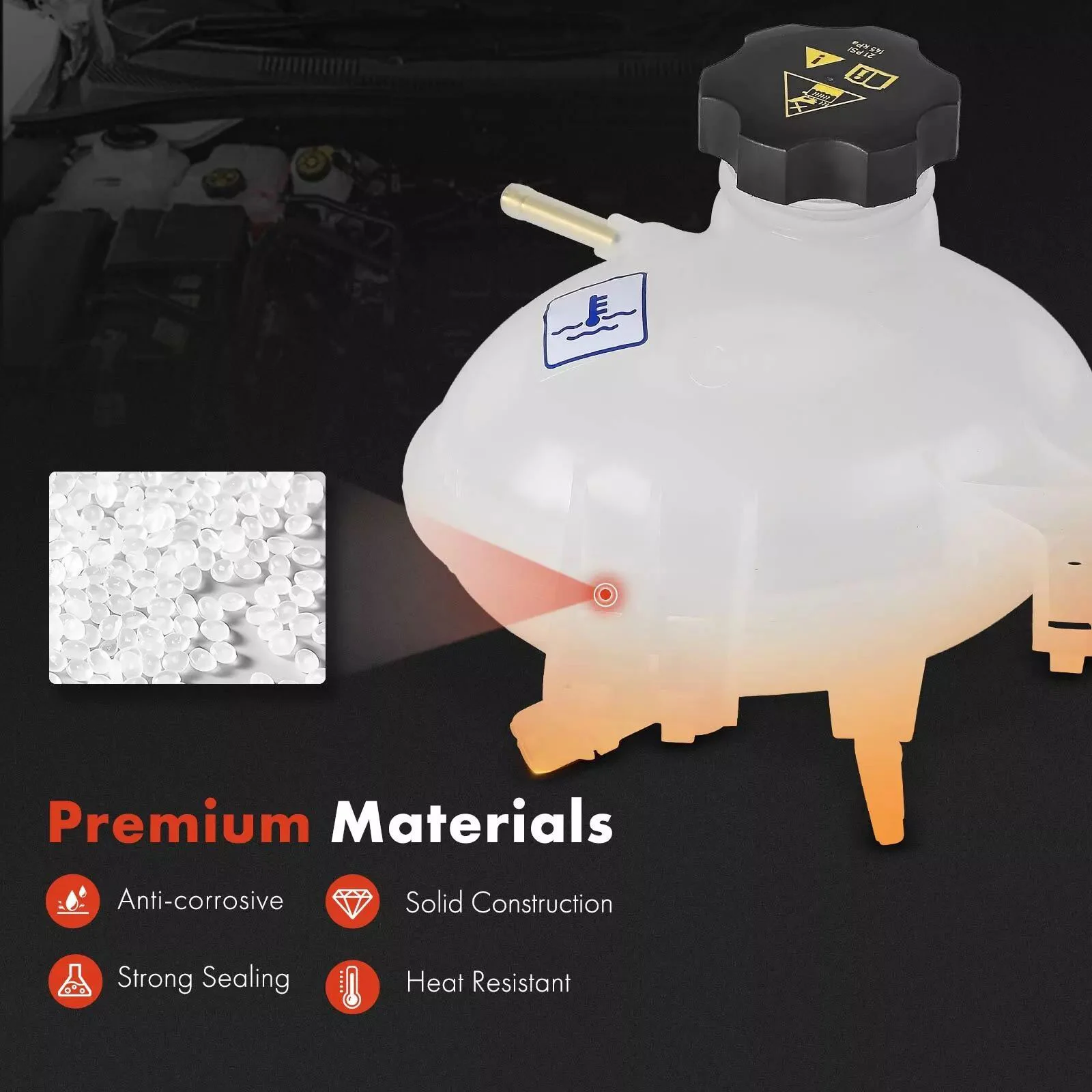 Coolant Reservoir Tank 68327756AA 68289857AA for Fiat 500X Jeep Compass Renegade 2015-2022 Direct Replacement
Coolant Reservoir Tank 68327756AA 68289857AA for Fiat 500X Jeep Compass Renegade 2015-2022 Direct Replacement