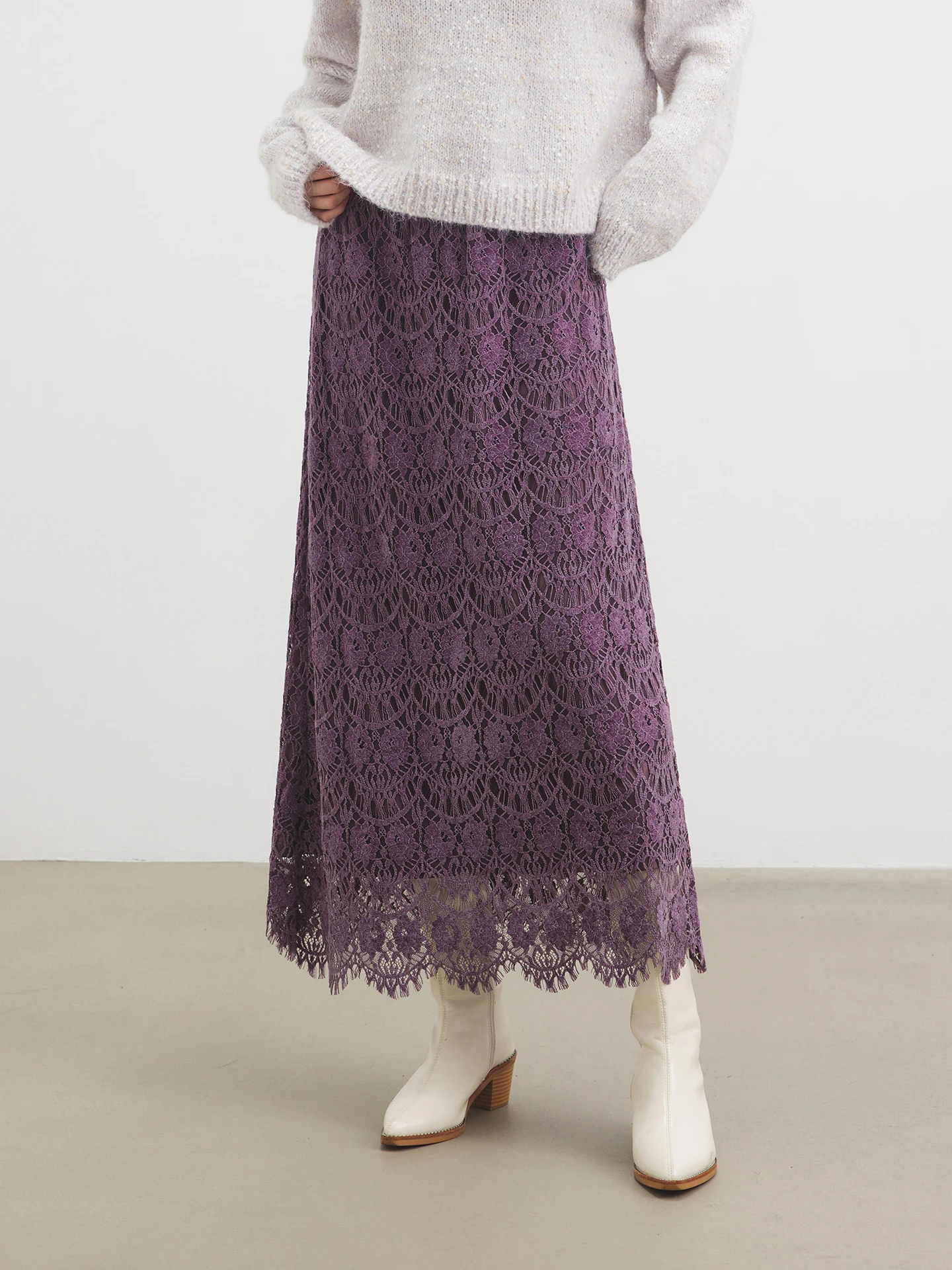 Женская юбка Annata Thiened: фиолетовая, кружевная, с вырезами, А-силуэт, осенне-зимняя, дизайнерская, для офиса, простая, элегантная
Женская юбка Annata Thiened: фиолетовая, кружевная, с вырезами, А-силуэт, осенне-зимняя, дизайнерская, для офиса, простая, элегантная