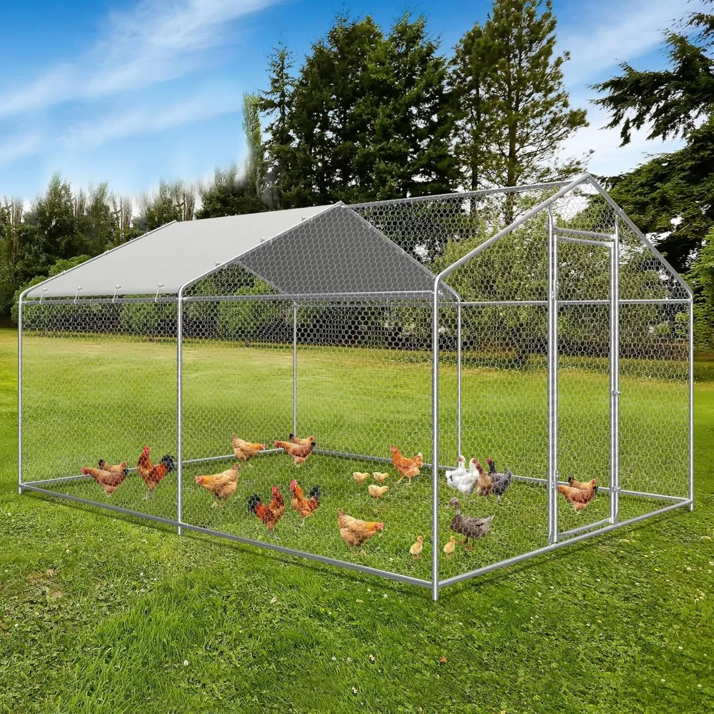 Metal Chicken Coop Run - Outdoor Large Chicken Coop with Waterproof Cover and Security Lock, Walk-in Poultry Pen for Outdoor Ya
Metal Chicken Coop Run - Outdoor Large Chicken Coop with Waterproof Cover and Security Lock, Walk-in Poultry Pen for Outdoor Ya