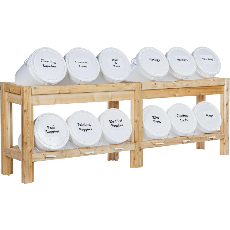 Twelve Bucket Cedar Storage Shelves, 84 in. x 16 in. x 30 in. - Made in USA with North American Cedar
Twelve Bucket Cedar Storage Shelves, 84 in. x 16 in. x 30 in. - Made in USA with North American Cedar