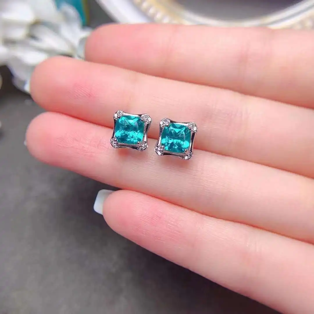 Natural Brazilian Palayba Setopa stone stud earrings 925 silver inset 6×6mm
Natural Brazilian Palayba Setopa stone stud earrings 925 silver inset 6×6mm