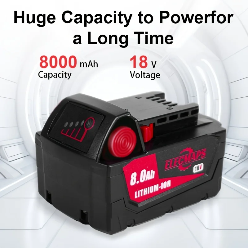 8000mAh Li-Ion Replacement Battery Compatible with 18V Series Tools, Includes Charger And Storage Bag, High Capacity Battery for 18V Cordless Power Tools, Long Runtime, US Warehouse Shipping, Delivery In 3-5 Days
8000mAh Li-Ion Replacement Battery Compatible with 18V Series Tools, Includes Charger And Storage Bag, High Capacity Battery for 18V Cordless Power Tools, Long Runtime, US Warehouse Shipping, Delivery In 3-5 Days