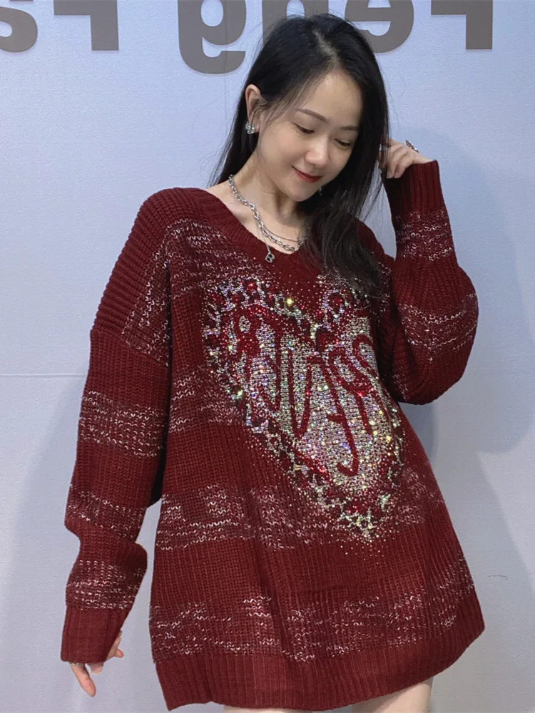 Женские вязаные свитера с длинными рукавами и круглым вырезом, женский свитер с рисунком Hot Diamond, свободный модный пуловер большого размера, топ
Женские вязаные свитера с длинными рукавами и круглым вырезом, женский свитер с рисунком Hot Diamond, свободный модный пуловер большого размера, топ