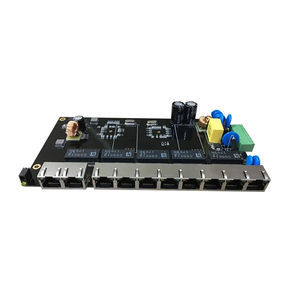 High-quality Customized Marvell Chip 8 port 10 port RJ45 10/100/1000Mbps oem industrial switch PoE PCB network switch board
High-quality Customized Marvell Chip 8 port 10 port RJ45 10/100/1000Mbps oem industrial switch PoE PCB network switch board