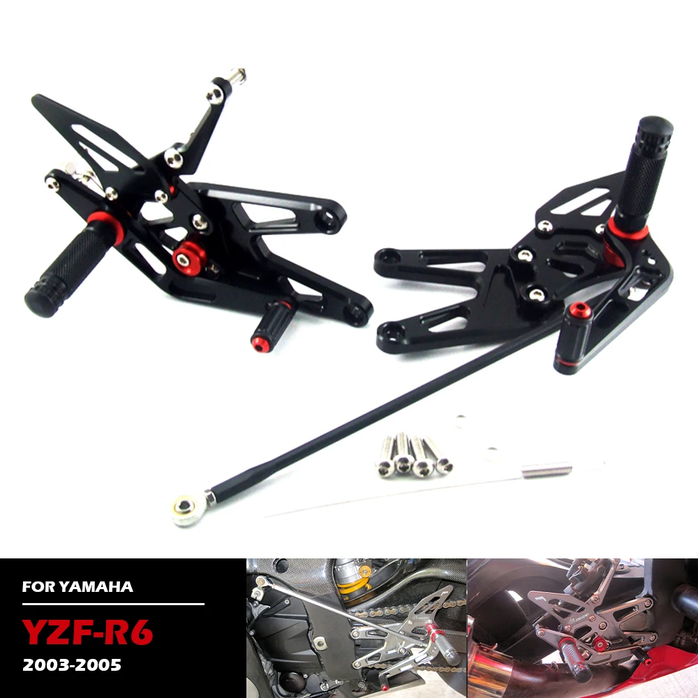 For YAMAHA YZF R6 2003 2004 2005 Motorcycle Modified Rearset Footrest Footpeg Pedal Accessories CNC Aluminum Alloy Parts
For YAMAHA YZF R6 2003 2004 2005 Motorcycle Modified Rearset Footrest Footpeg Pedal Accessories CNC Aluminum Alloy Parts