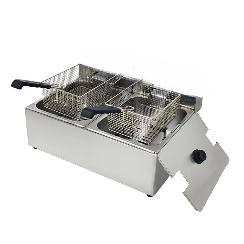 Commercial high-efficiency double-cylinder electric fryer, desktop 10L + 10L over-temperature protection function
Commercial high-efficiency double-cylinder electric fryer, desktop 10L + 10L over-temperature protection function