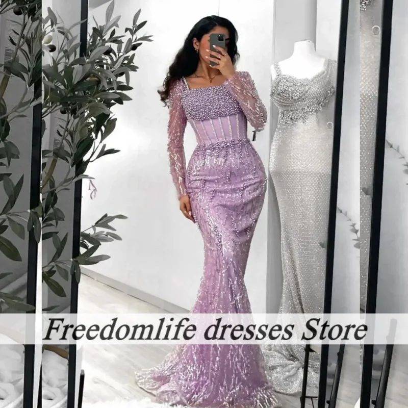 Delicate Lilac Square Neck Evening Dresses Customized Long Mermaid Wedding Party Dress Prom Gowns For Females Vestido De Festa
Delicate Lilac Square Neck Evening Dresses Customized Long Mermaid Wedding Party Dress Prom Gowns For Females Vestido De Festa