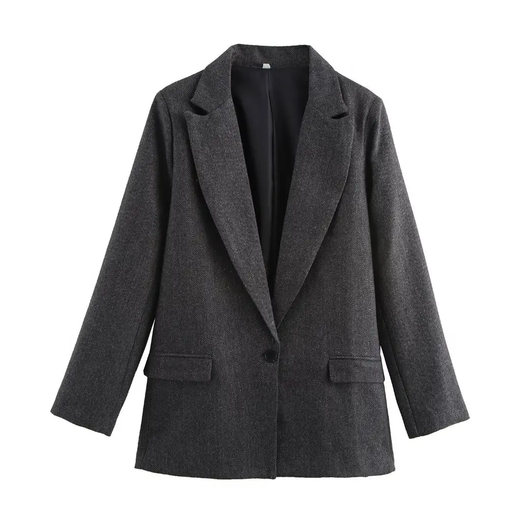 European And American Fashion Herringbone Twill Long Sleeve Suit Jacket Women's Spring New B481829
European And American Fashion Herringbone Twill Long Sleeve Suit Jacket Women's Spring New B481829