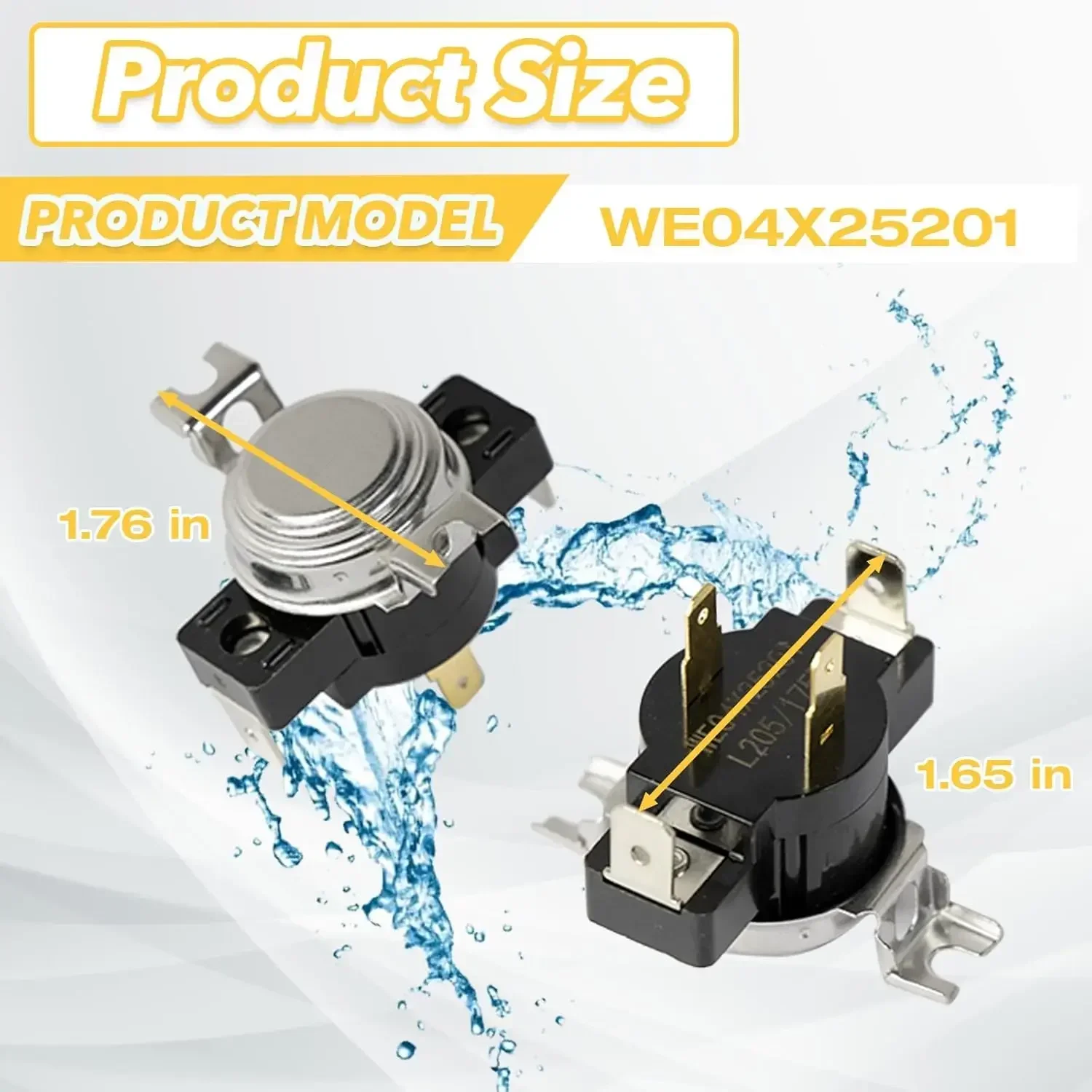 WE04X25201 Dryer Inlet Thermostat for GE and For Hotpoint Dryers Ensures Optimal Drying Conditions and Protects Dryer Components
WE04X25201 Dryer Inlet Thermostat for GE and For Hotpoint Dryers Ensures Optimal Drying Conditions and Protects Dryer Components