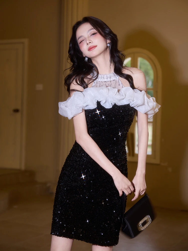 ort Bla Sexy Host Evening Dr Women's Collar Hanging Ne Korean Sle Birthday Par Polyester Fiber mid Waist
ort Bla Sexy Host Evening Dr Women's Collar Hanging Ne Korean Sle Birthday Par Polyester Fiber mid Waist