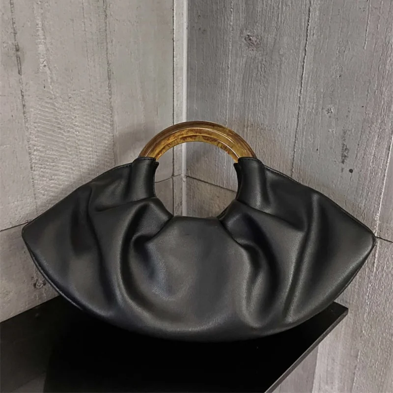 Vintage Pleated Cloud Bag High Quality Texture PU Women's Handbag Trendy Brand Round Handle Lady Wrist Bag Female Portable Purse
Vintage Pleated Cloud Bag High Quality Texture PU Women's Handbag Trendy Brand Round Handle Lady Wrist Bag Female Portable Purse