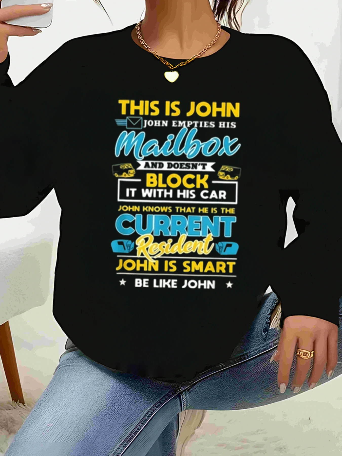 John Mailbox Resident Футболка с длинным рукавом с принтом Повседневная повседневная одежда Женская мода
John Mailbox Resident Футболка с длинным рукавом с принтом Повседневная повседневная одежда Женская мода