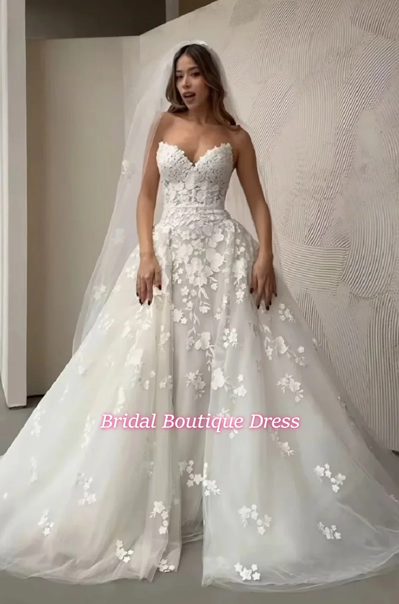 Newest Wedding Dress Mermaid 2 in 1 Lace Sweetheart Neckline Sleeveless With Detachable Train Customized Vestidos De Novias
Newest Wedding Dress Mermaid 2 in 1 Lace Sweetheart Neckline Sleeveless With Detachable Train Customized Vestidos De Novias