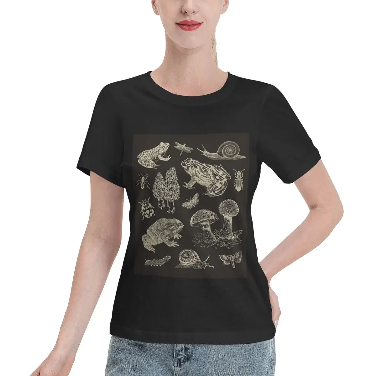 Frog, Mushroom, Snail, And Moth Insects T-Shirt Women Short Sleeve T Shirts Round Neck Streetwear Cotton Summer Tees Streetwear
Frog, Mushroom, Snail, And Moth Insects T-Shirt Women Short Sleeve T Shirts Round Neck Streetwear Cotton Summer Tees Streetwear