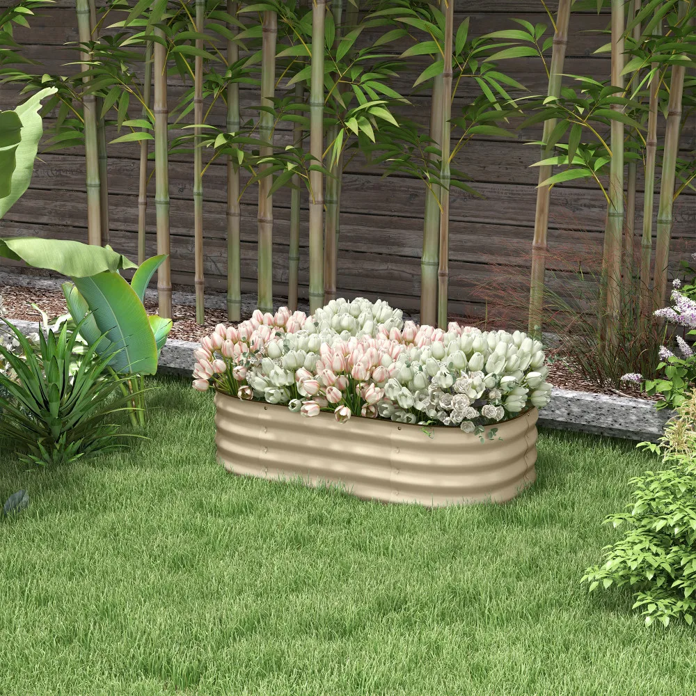 Outsunny 3.4' x 2' x 1' Galvanized Raised Garden Bed Kit, Outdoor Metal Elevated Planter Box with Safety Edging, Easy DIY Stock Tank for Growing Flowers, Herbs & Vegetables, Cream
Outsunny 3.4' x 2' x 1' Galvanized Raised Garden Bed Kit, Outdoor Metal Elevated Planter Box with Safety Edging, Easy DIY Stock Tank for Growing Flowers, Herbs & Vegetables, Cream
