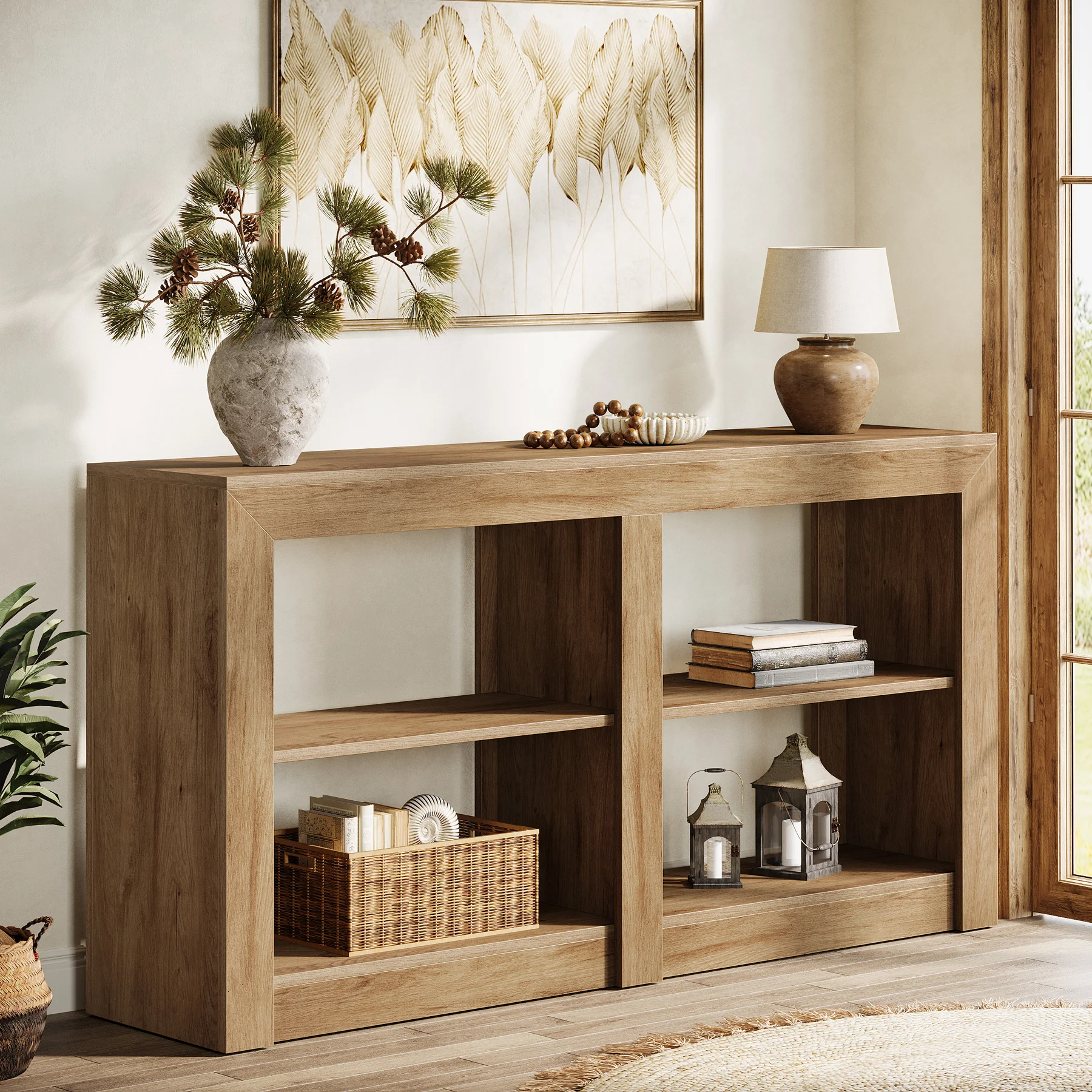 Tribesigns 59-Inch Farmhouse Entryway Table, 3-Tier Console Tables for Living Room, Wood Console Behind Couch
Tribesigns 59-Inch Farmhouse Entryway Table, 3-Tier Console Tables for Living Room, Wood Console Behind Couch