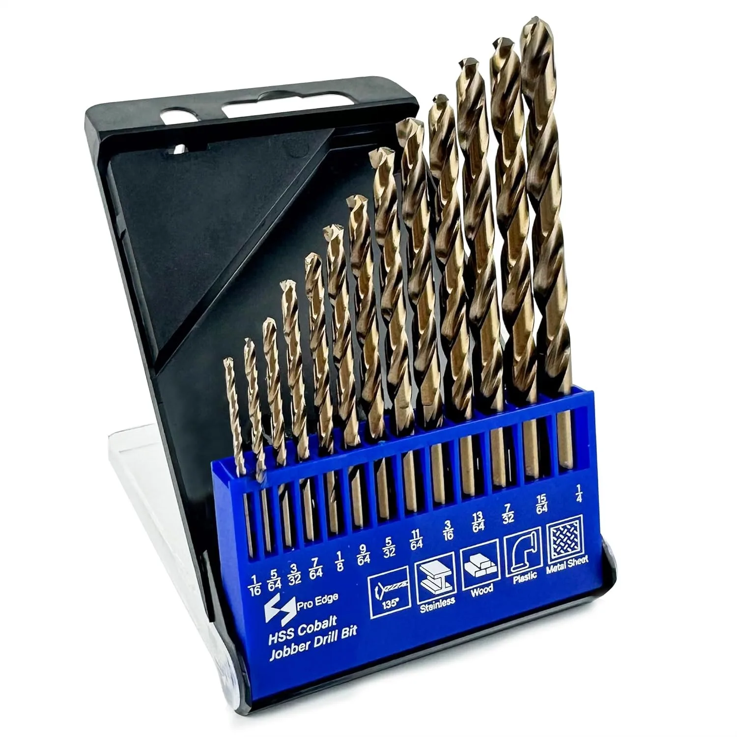 13pcs Cobalt Drill Bits Set, M35 High Speed Steel 135 Degree Tip for Hardened Metal Stainless Steel Cast Iron Wood Plastic with
13pcs Cobalt Drill Bits Set, M35 High Speed Steel 135 Degree Tip for Hardened Metal Stainless Steel Cast Iron Wood Plastic with