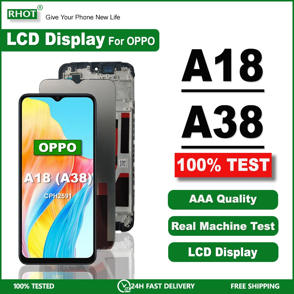 6.56" LCD Screen For OPPO A18 LCD CPH2591 LCD Touch Screen Digitizer Assembly Replace Display For OPPO A38 LCD Replacement
6.56" LCD Screen For OPPO A18 LCD CPH2591 LCD Touch Screen Digitizer Assembly Replace Display For OPPO A38 LCD Replacement