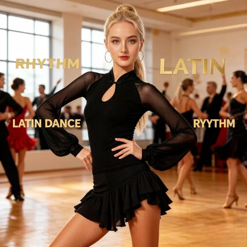 Women Black Latin Dance Top Long Sleeve Mesh Ballroom Tango Samba Practice Shirt Professional Modern Dancewear Leotard Stretch
Women Black Latin Dance Top Long Sleeve Mesh Ballroom Tango Samba Practice Shirt Professional Modern Dancewear Leotard Stretch
