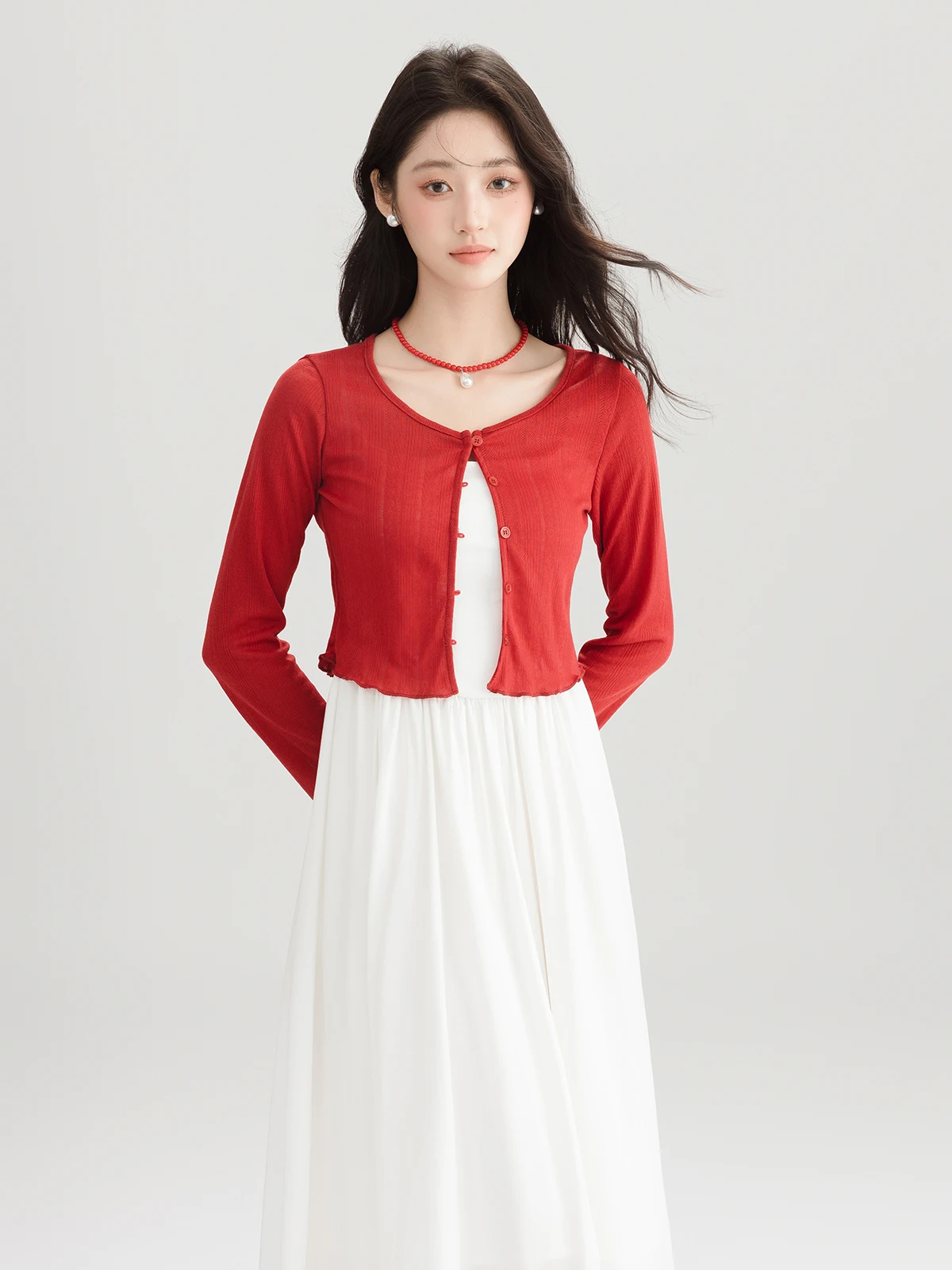 Mei Ning Color Knitted Summer New Style Women's Dress with Red White Enhancing Two-Piece Set Strapless Knitted Cardigan
Mei Ning Color Knitted Summer New Style Women's Dress with Red White Enhancing Two-Piece Set Strapless Knitted Cardigan