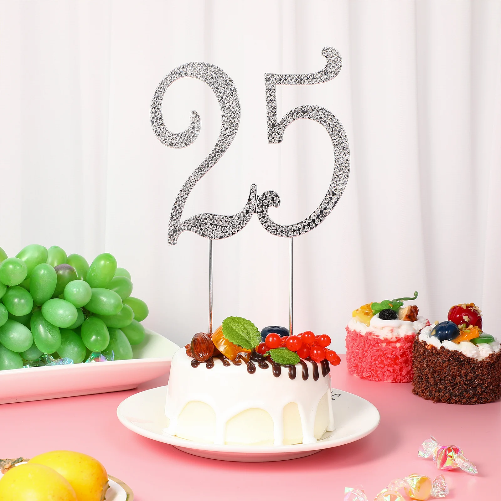 25 Pieces Cake Topper With Rhinestones For Birthday Anniversary Party Decorative Cake Topper Reusable Alloy Festive Supplies
25 Pieces Cake Topper With Rhinestones For Birthday Anniversary Party Decorative Cake Topper Reusable Alloy Festive Supplies