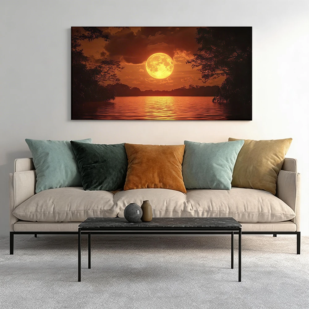 1pcwooden frame canvas decorative painting Full moon night, lake, silhouetted trees.Corridor, Living Room Decoration
1pcwooden frame canvas decorative painting Full moon night, lake, silhouetted trees.Corridor, Living Room Decoration