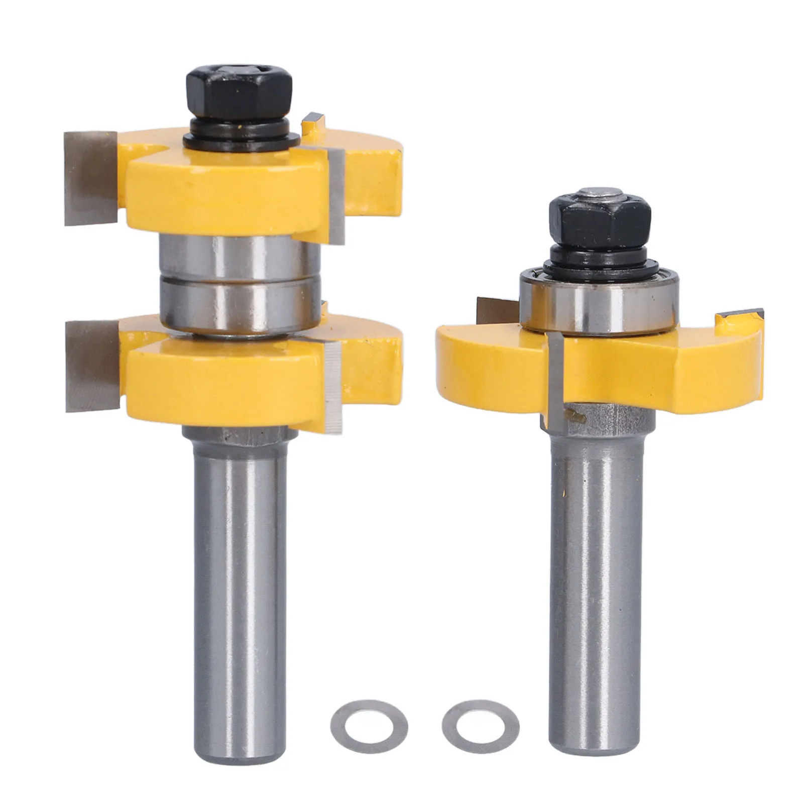2Pcs Tongue Groove Router Bit T Shape 3 Teeth 2 Bearing Woodworking Milling Cutter 1/2in Shank
2Pcs Tongue Groove Router Bit T Shape 3 Teeth 2 Bearing Woodworking Milling Cutter 1/2in Shank