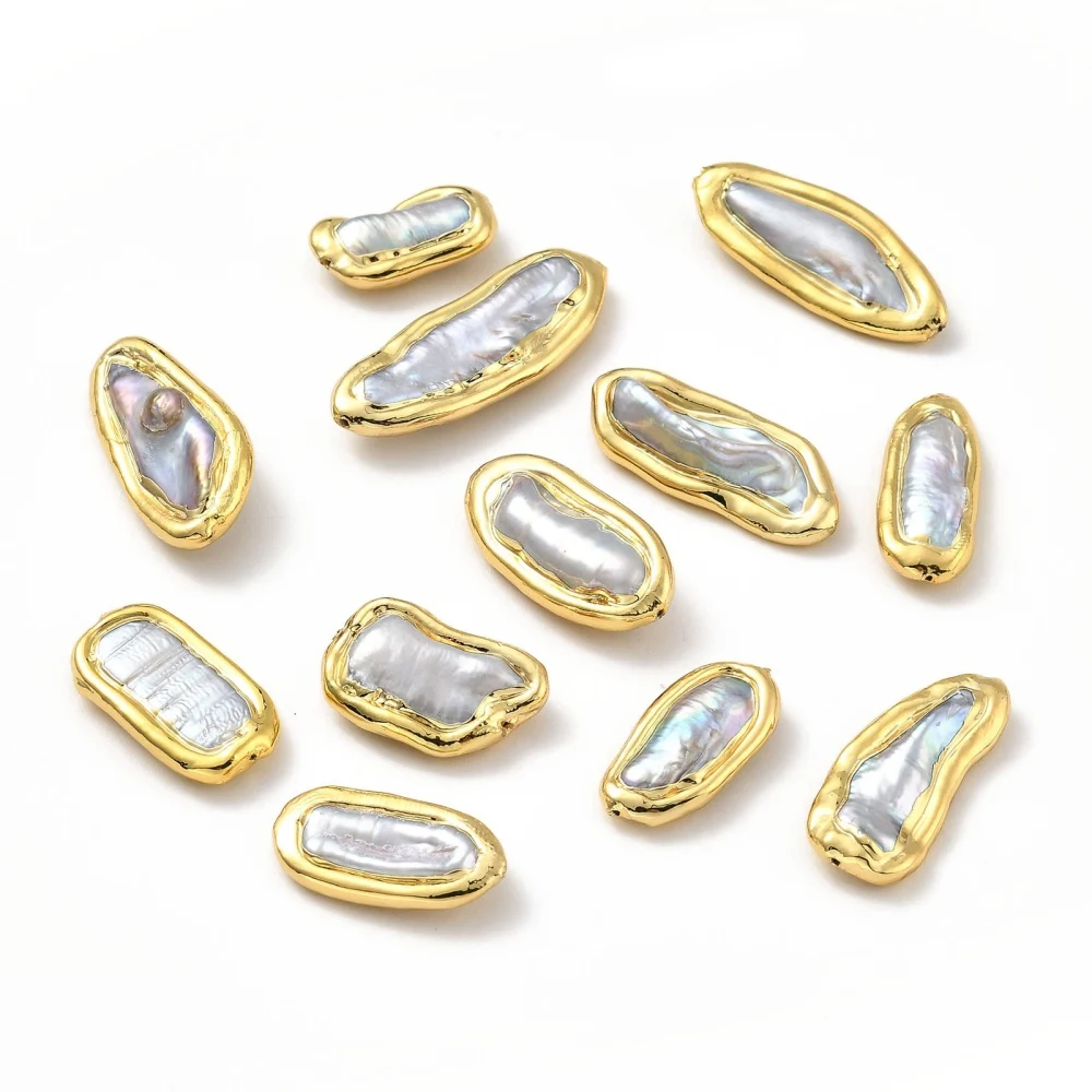 10pcs Natural Cultured Freshwater Pearl Beads with Brass Findings For Women Fashion Jewelry Necklace Earrings DIY Accessories
10pcs Natural Cultured Freshwater Pearl Beads with Brass Findings For Women Fashion Jewelry Necklace Earrings DIY Accessories