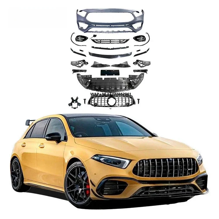 Conversion Kit for W177 Sedan Upgrade A45 Style 2019- Front Bumper Auto Parts Bumper Grille Diffuser
Conversion Kit for W177 Sedan Upgrade A45 Style 2019- Front Bumper Auto Parts Bumper Grille Diffuser