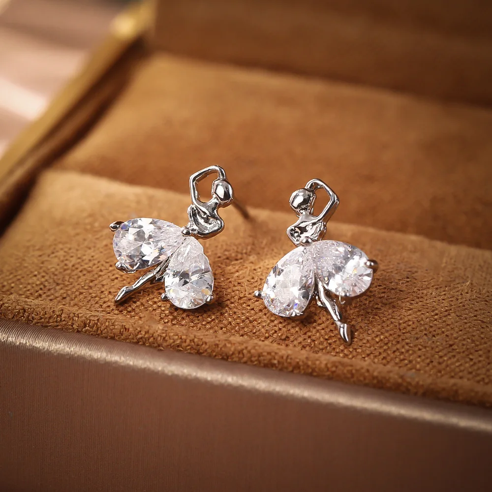 Fashionable and exquisite ballet girl earrings niche design silver needle zircon earrings high-end temperament earrings
Fashionable and exquisite ballet girl earrings niche design silver needle zircon earrings high-end temperament earrings