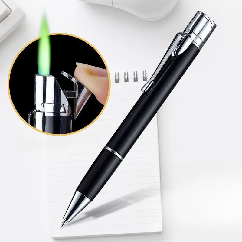 New High End Ballpoint Pen Head Creative Design Metal Windproof Green Flame Lighter Men's Smoking Small Tool Smoking Accessories
New High End Ballpoint Pen Head Creative Design Metal Windproof Green Flame Lighter Men's Smoking Small Tool Smoking Accessories