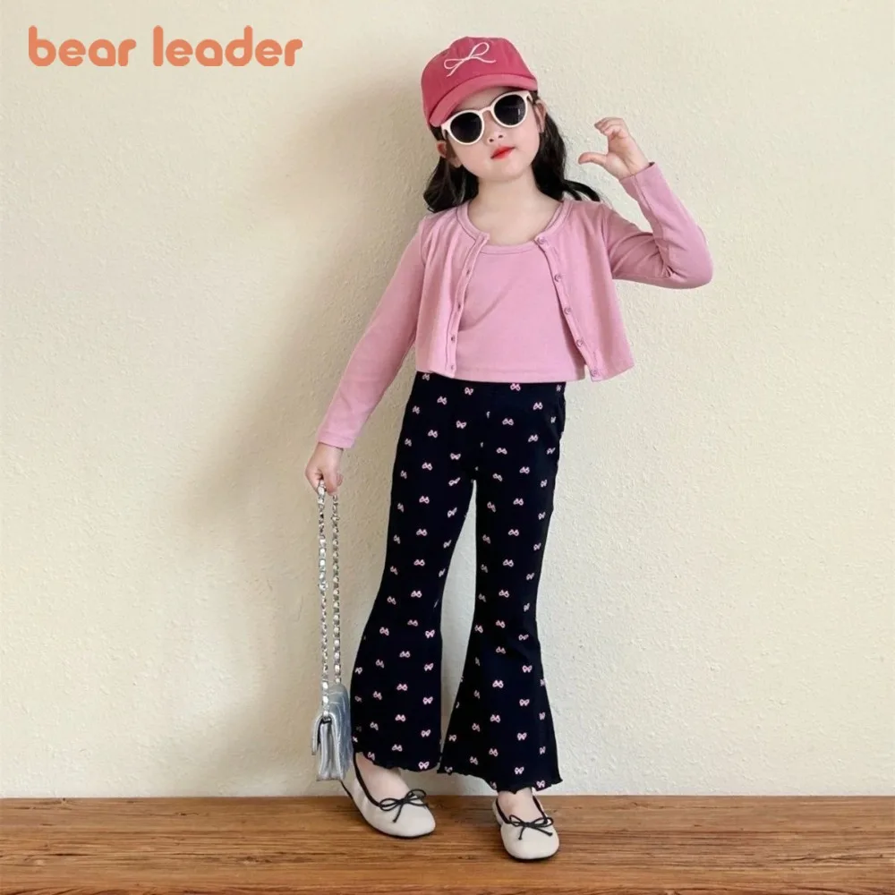 Bear Leader Spring New Girls Clothes Fashionable Cardigan Single Breasted+Inner Layer + Bow Tie Flared Pants Three Piece Set
Bear Leader Spring New Girls Clothes Fashionable Cardigan Single Breasted+Inner Layer + Bow Tie Flared Pants Three Piece Set