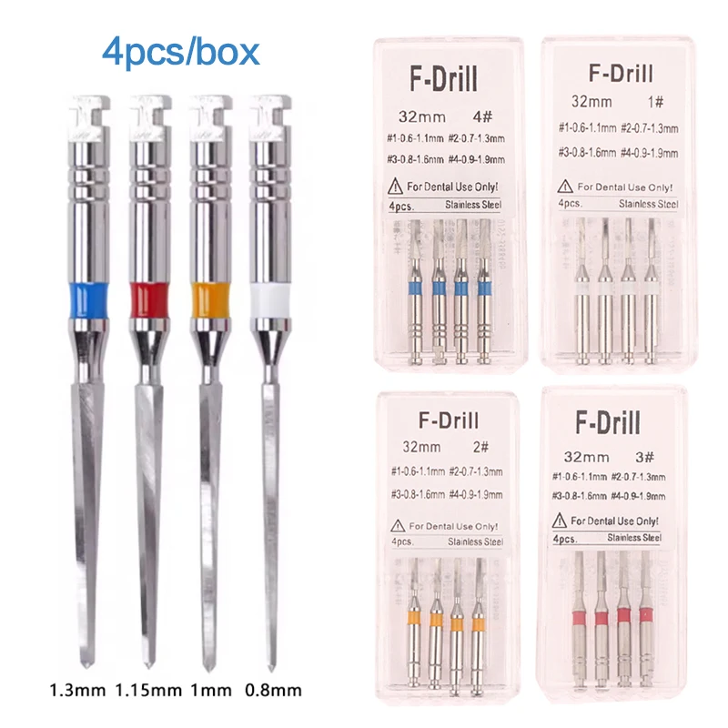 4pcs/box Dental Fiber Drill Bit Metal Reamers Dental Fiber Post Engine Endodontics Files Refills Dental Materials Supplies
4pcs/box Dental Fiber Drill Bit Metal Reamers Dental Fiber Post Engine Endodontics Files Refills Dental Materials Supplies