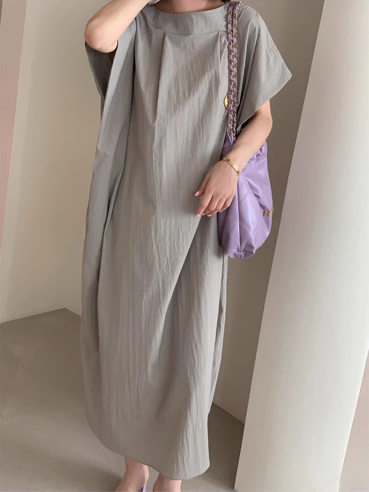 SuperAen 2024 Korea Chic Summer Round Neck Pleated Design Loose Casual Long Sleeve Dresses
SuperAen 2024 Korea Chic Summer Round Neck Pleated Design Loose Casual Long Sleeve Dresses