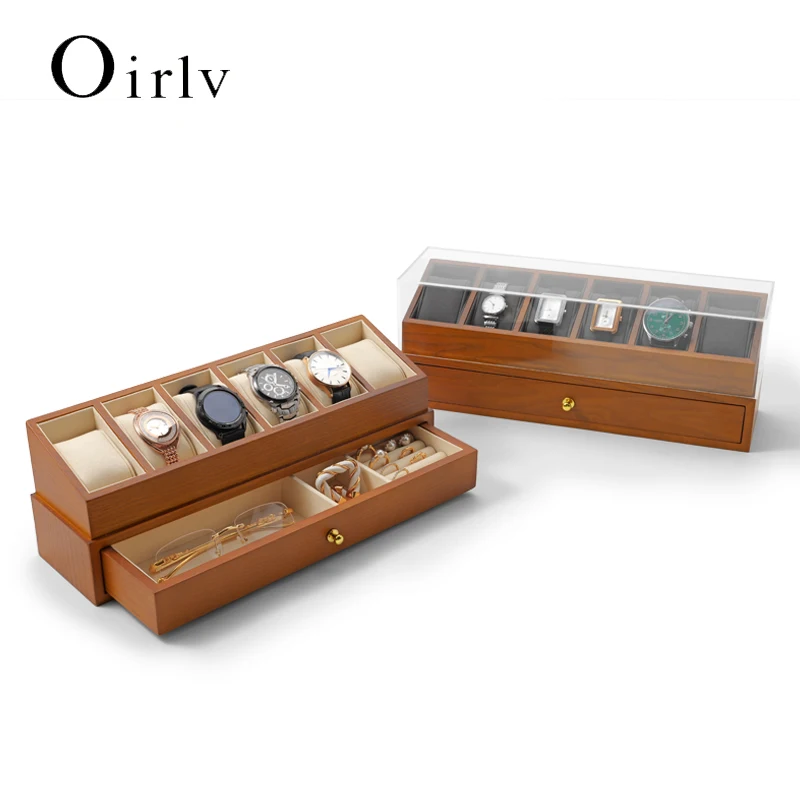 Oirlv 6 Grild Solid Wooden Watch Box Double-layer Drawer Jewelry Display Box Watch Storage Box Watch Organizer Case
Oirlv 6 Grild Solid Wooden Watch Box Double-layer Drawer Jewelry Display Box Watch Storage Box Watch Organizer Case