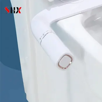 SHX 변기 초슬림 비데 변기 시트 부착물, 황동 입구 포함, 수압 조절 가능, 욕실 위생 샤워