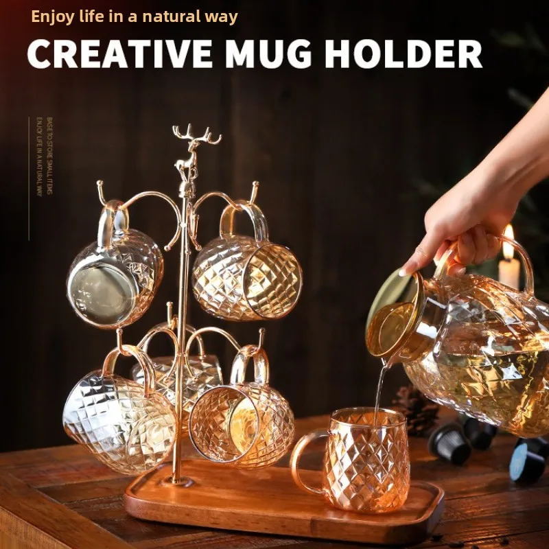 New model Solid wood mug holder, household coffee cup, desktop storage, water cup rack, cup holder, tray.
New model Solid wood mug holder, household coffee cup, desktop storage, water cup rack, cup holder, tray.