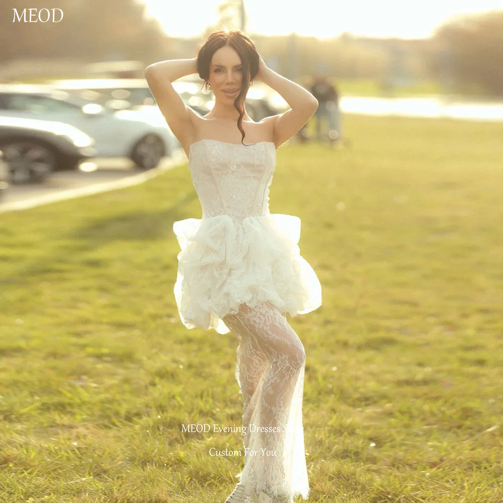 MEOD White Strapless A Line Wedding Dress Lace Appliques Sleeveless Vestido Noiva Backless Women’s Wedding Gown Customized
MEOD White Strapless A Line Wedding Dress Lace Appliques Sleeveless Vestido Noiva Backless Women’s Wedding Gown Customized