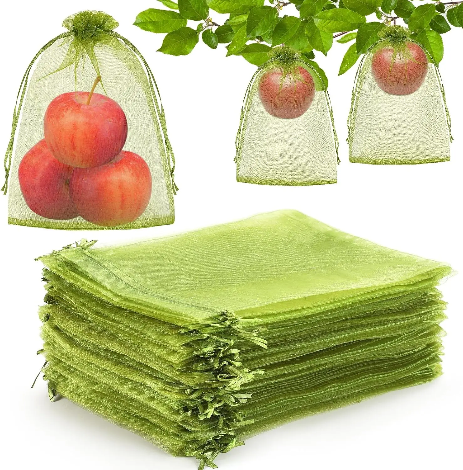120 PCS Fruit Protection Bags 8x12 inch, Green Drawstring Mesh Netting for Mangoes, Tomatoes, Fruit Trees & Veggies Garden
120 PCS Fruit Protection Bags 8x12 inch, Green Drawstring Mesh Netting for Mangoes, Tomatoes, Fruit Trees & Veggies Garden
