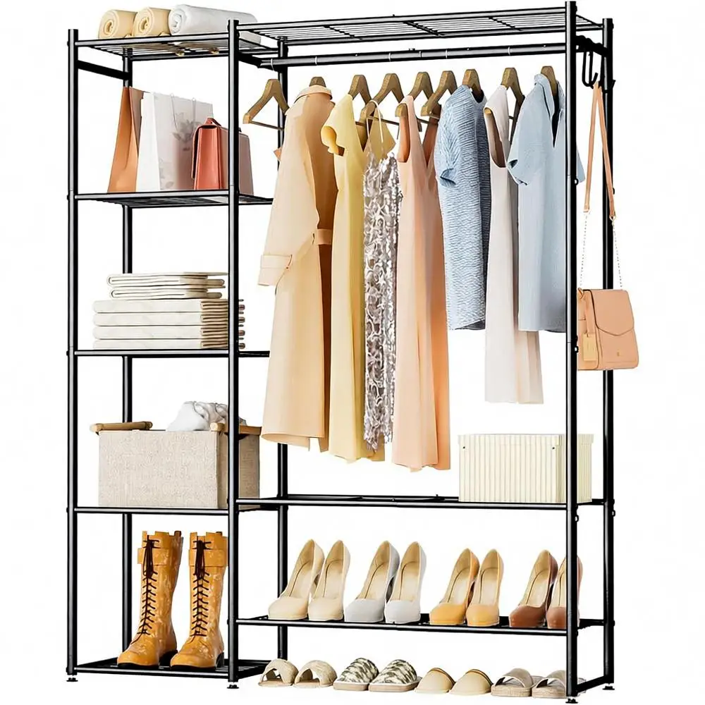 4-ярусная портативная вешалка для одежды - черная, компактный органайзер для гардероба в спальню или гардеробную
4-ярусная портативная вешалка для одежды - черная, компактный органайзер для гардероба в спальню или гардеробную