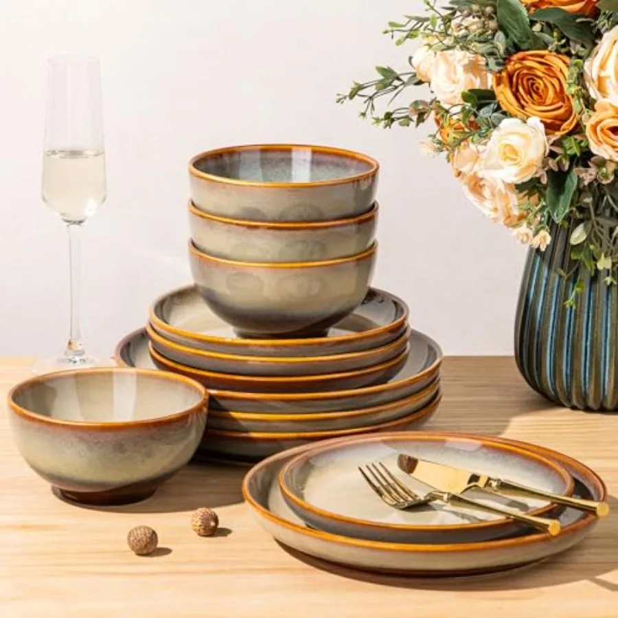 TheTerra Stoneware Dinnerware Sets for 4 12 Pieces Ceramic Plates and Bowls Sets Scratch Resistant Dish Set Oven Microwave and
TheTerra Stoneware Dinnerware Sets for 4 12 Pieces Ceramic Plates and Bowls Sets Scratch Resistant Dish Set Oven Microwave and