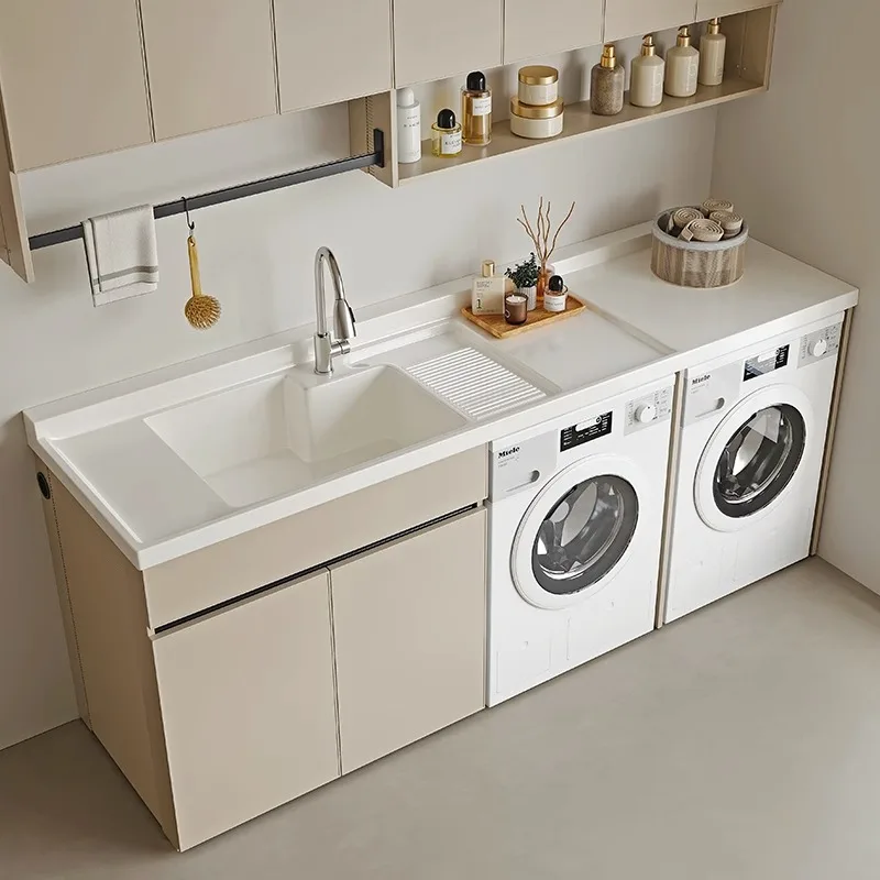 Customized double washing machine cabinet dryer laundry balcony combination drum bathroom cabinet integrated lau
Customized double washing machine cabinet dryer laundry balcony combination drum bathroom cabinet integrated lau