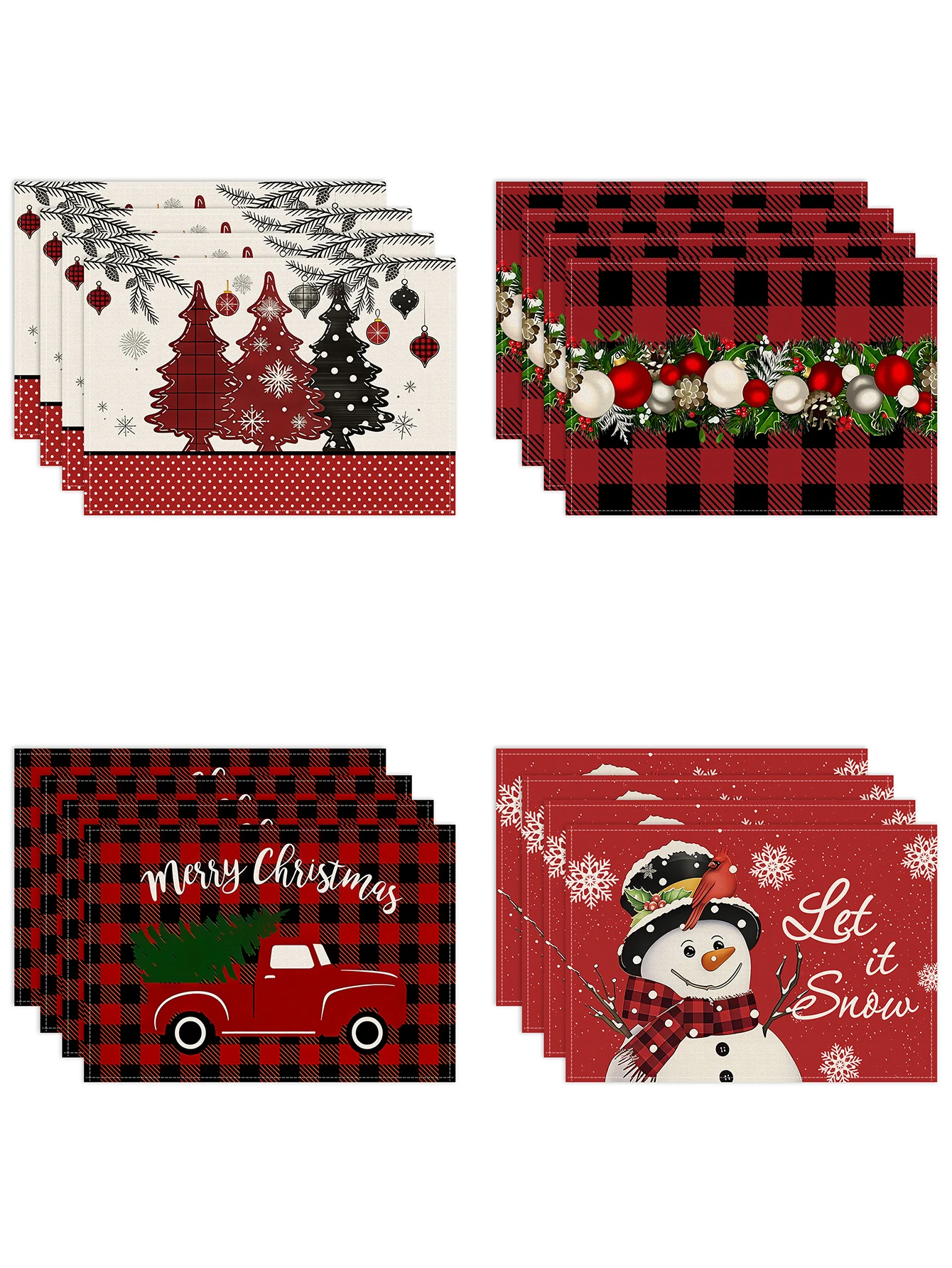 1/4/6 шт. рождественские салфетки, черные и красные клетчатые рождественские салфетки в виде буйвола с принтом снеговика, декоративные изоляционные салфетки
1/4/6 шт. рождественские салфетки, черные и красные клетчатые рождественские салфетки в виде буйвола с принтом снеговика, декоративные изоляционные салфетки