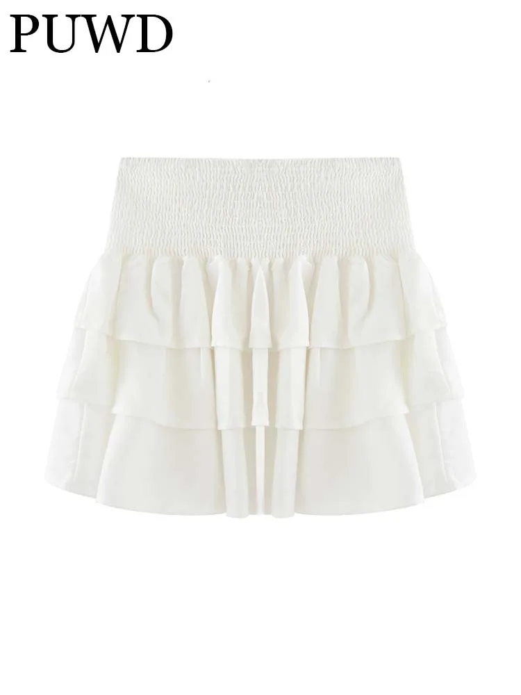 PUWD Women Cotton White Cake Mini Skirts 2023 Summer Vintage Ladies High Elastic Waist Female Solid Color Chic Tops
PUWD Women Cotton White Cake Mini Skirts 2023 Summer Vintage Ladies High Elastic Waist Female Solid Color Chic Tops