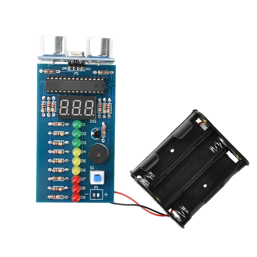 Digital Ultrasonic Rangefinder DIY Kit Ultrasonic Distance Measuring Accessories with LED Light and Alarm Module for Practice
Digital Ultrasonic Rangefinder DIY Kit Ultrasonic Distance Measuring Accessories with LED Light and Alarm Module for Practice