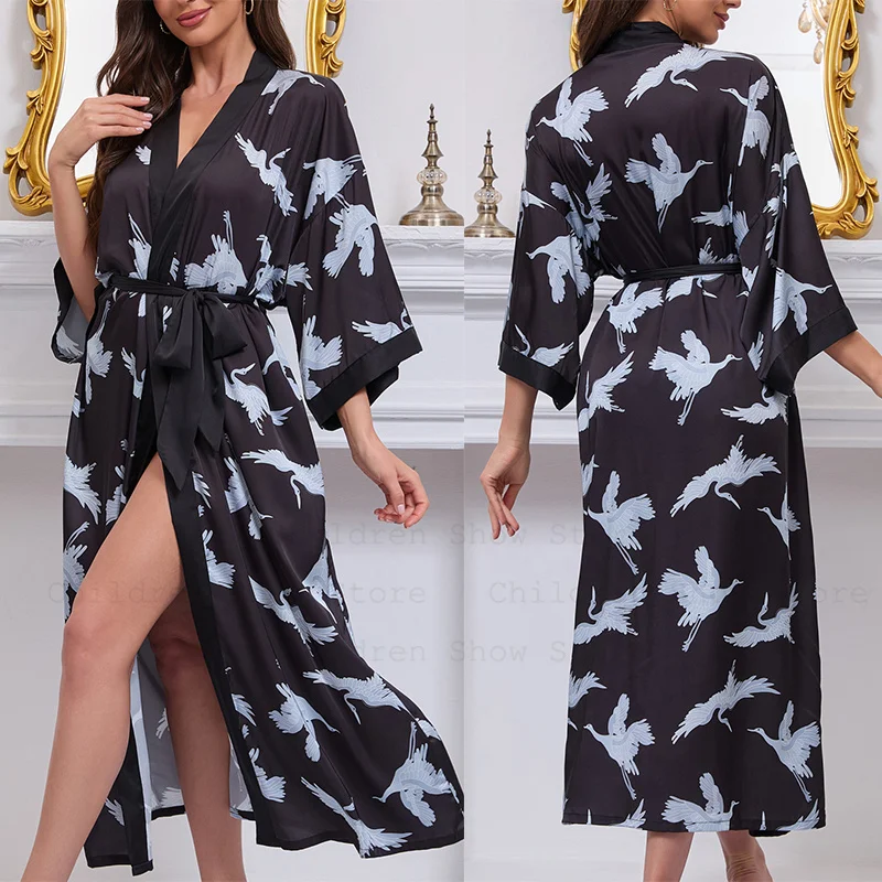 Satin Robe Women Print Sleepwear Chinese Style Morning Gown Female Rayon Kimono Intimate Lingerie Sexy Nightwear Loungewear
Satin Robe Women Print Sleepwear Chinese Style Morning Gown Female Rayon Kimono Intimate Lingerie Sexy Nightwear Loungewear